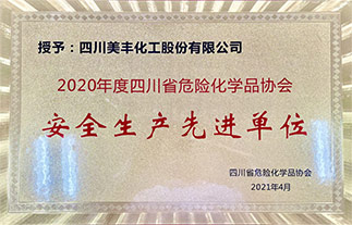 获省危化品协会“安全生产先进单位”称号